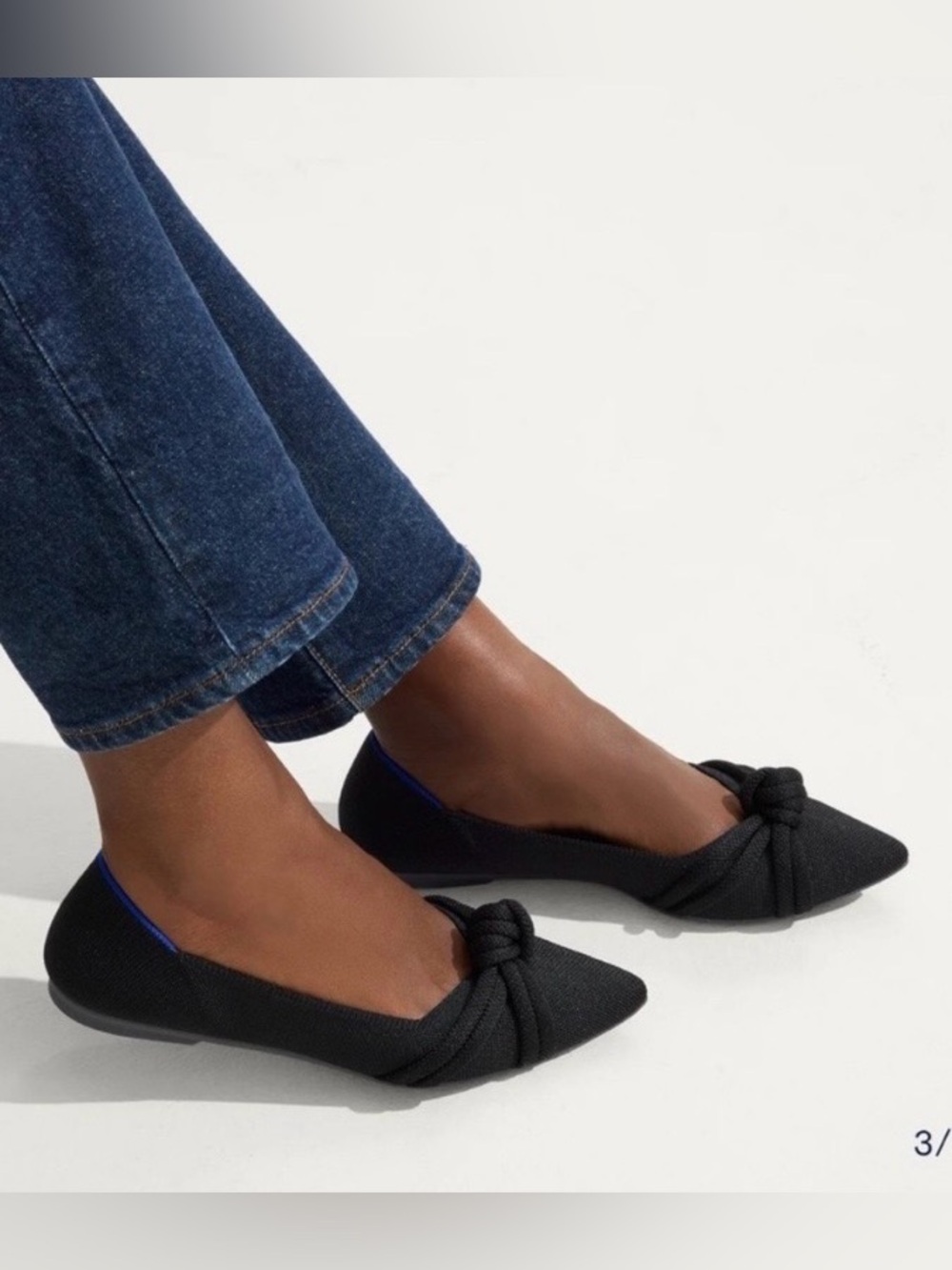 Rothy's The Knot Point II - BLACK shoes ballet flats Size 8.5 - Picture 2 of 16